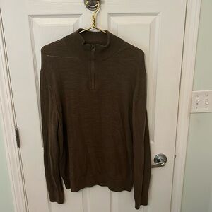 Banana Republic Wool Quarter Zip Pullover. Size Large. Color: Brown